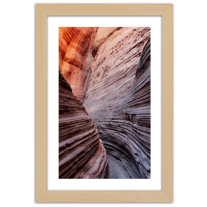 Arizona Canyon Mountains Red - Single Picture Frame Print, Light Brown, 100cm H x 70cm W