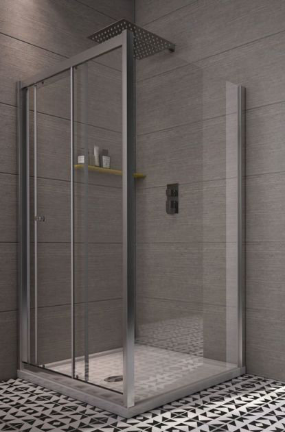 Worcester Rectangular Sliding Shower Enclosure, 185 cm H x 120 cm W x 80 cm D