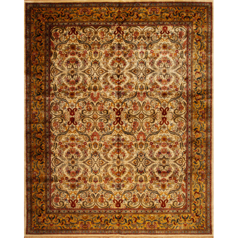 Golden Age Hand Knotted Wool Area Rug, Rectangle 12' x 18'