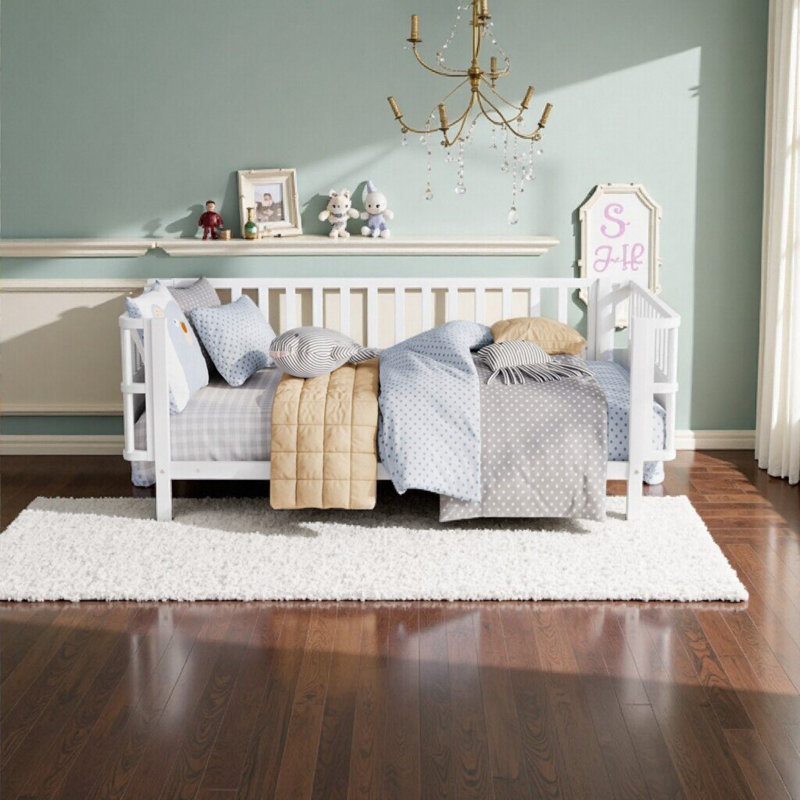 Lit plateforme en métal à profil bas pour enfants, simple / double avec rails de sécurité, cadre en MDF durable pour un accès facile