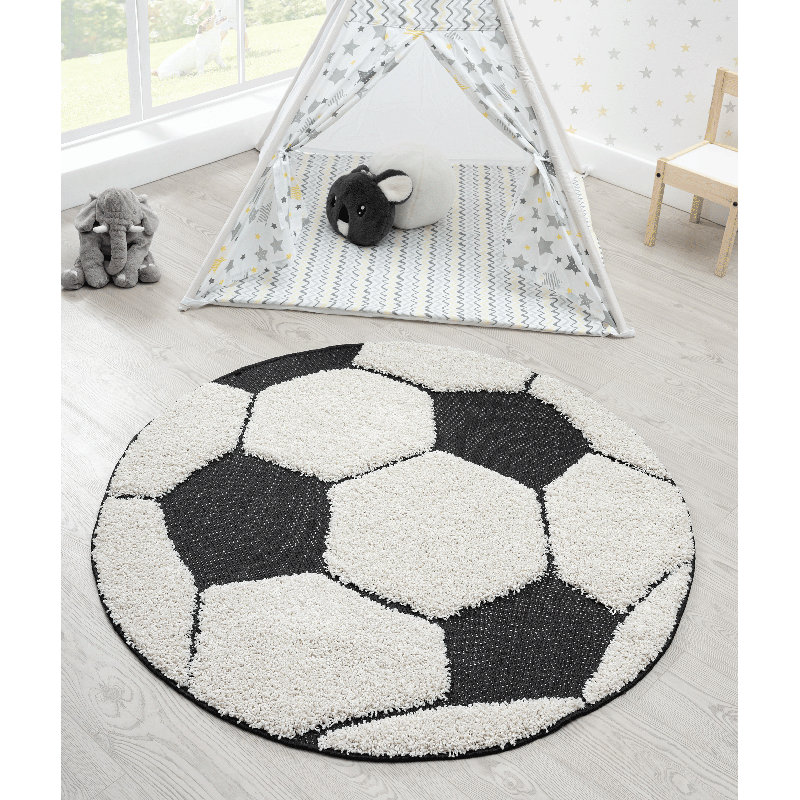 Power Loom White/Black Rug