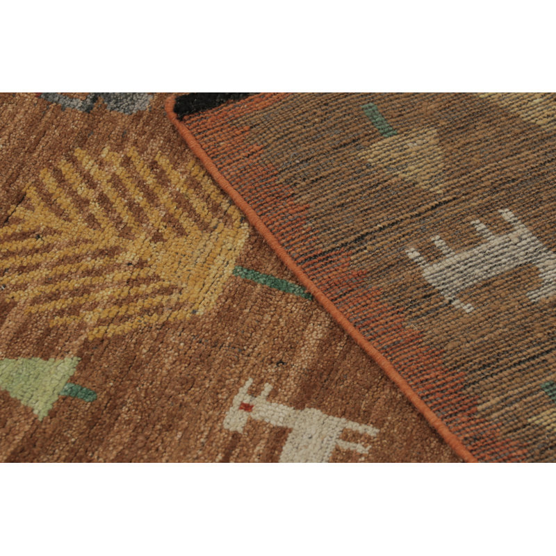Handmade Wool Geometric Area Rug, Rectangle 6' x 8'