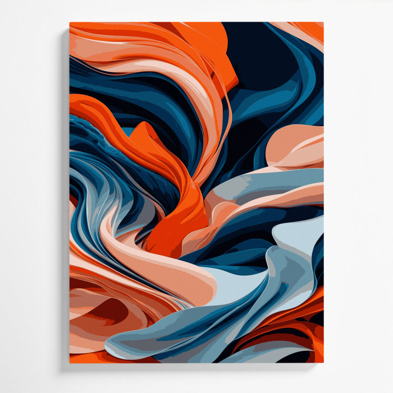 Art numérique sur toile 73 "Abstraction numérique", H 12 po x l 18 po