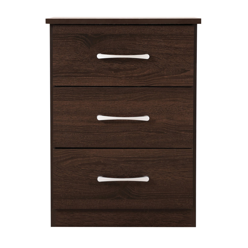 Seniz 3 - Drawer Nightstand , Dark Brown