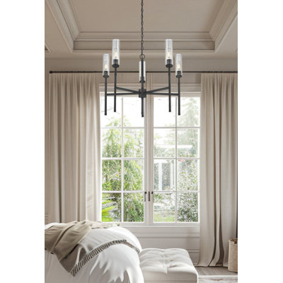 Granton Matte Black 5 Light Chandelier