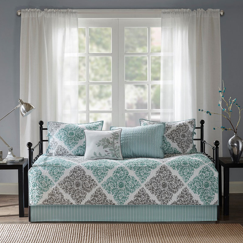 Housse de lit de jour - 6 pièces de matelas simple réversible pour 1 housse, 3 taies décoratives, coussin décoratif, aspect moderne