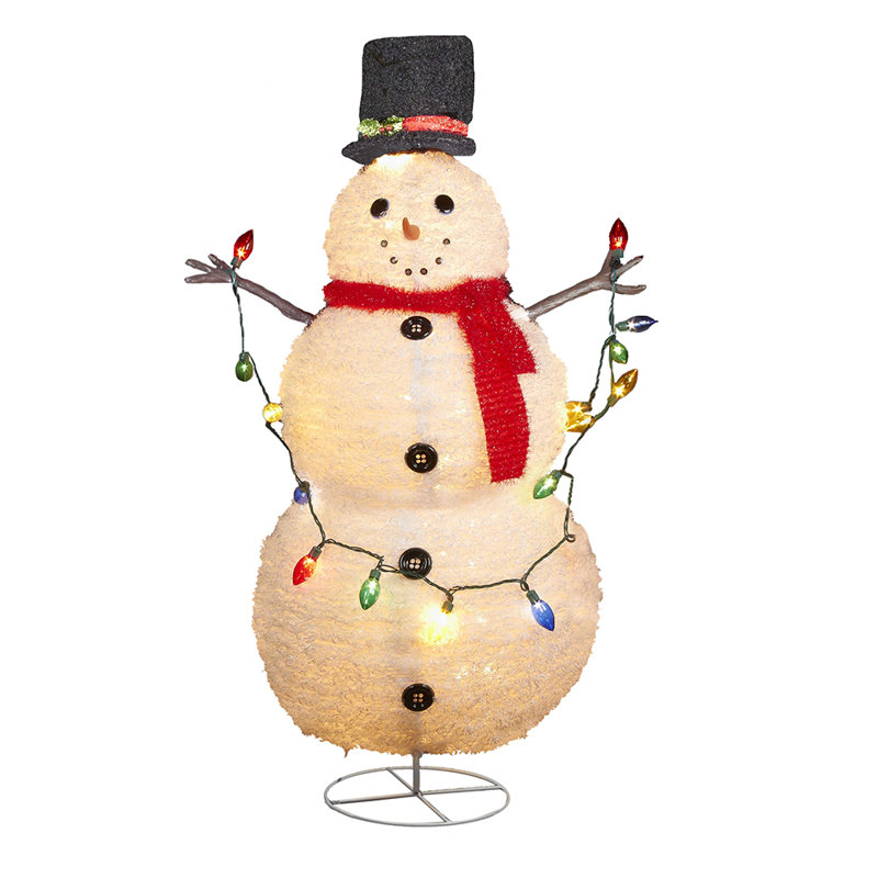 Présentoir illuminé de noël bonhomme de neige