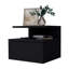 Table de chevet noire avec 1 tiroir et 2 tablettes pour les détails de la chambre à coucher-495961043