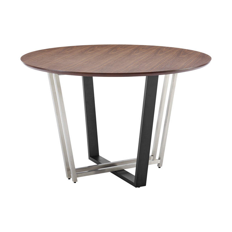  Table de salle à manger 48 po, Brown Wood / Black