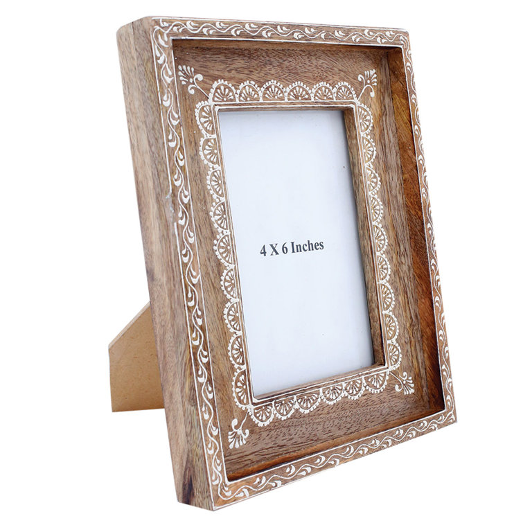 4x6 Picture Frame, Boho Picture Frame, Mango Wood Frame, Contemporary  Decor, Bone Inlay Photo Frame, Christmas Wedding Frame, Handmade Frame 