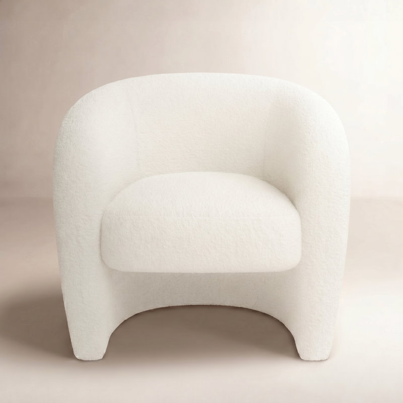 Solace Upholstered Barrel Chair, Ivory