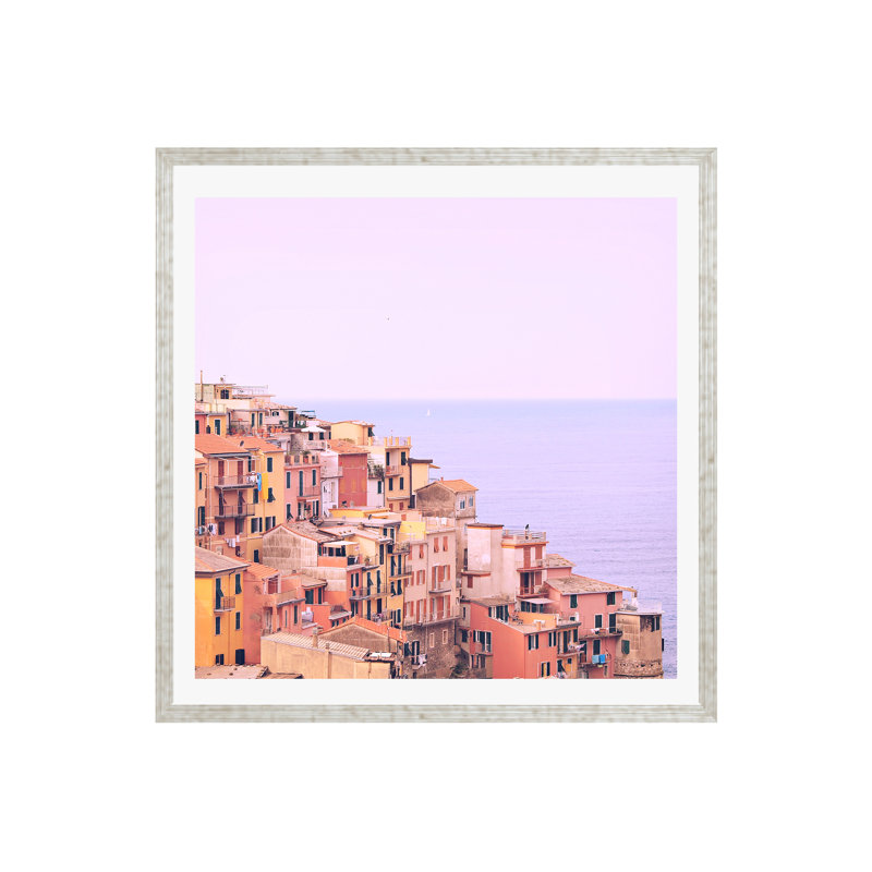 Dreamy Cinque Terre by Happee Monkee, No, Silver Floater Framed, 30" H x 30" W x 2" D