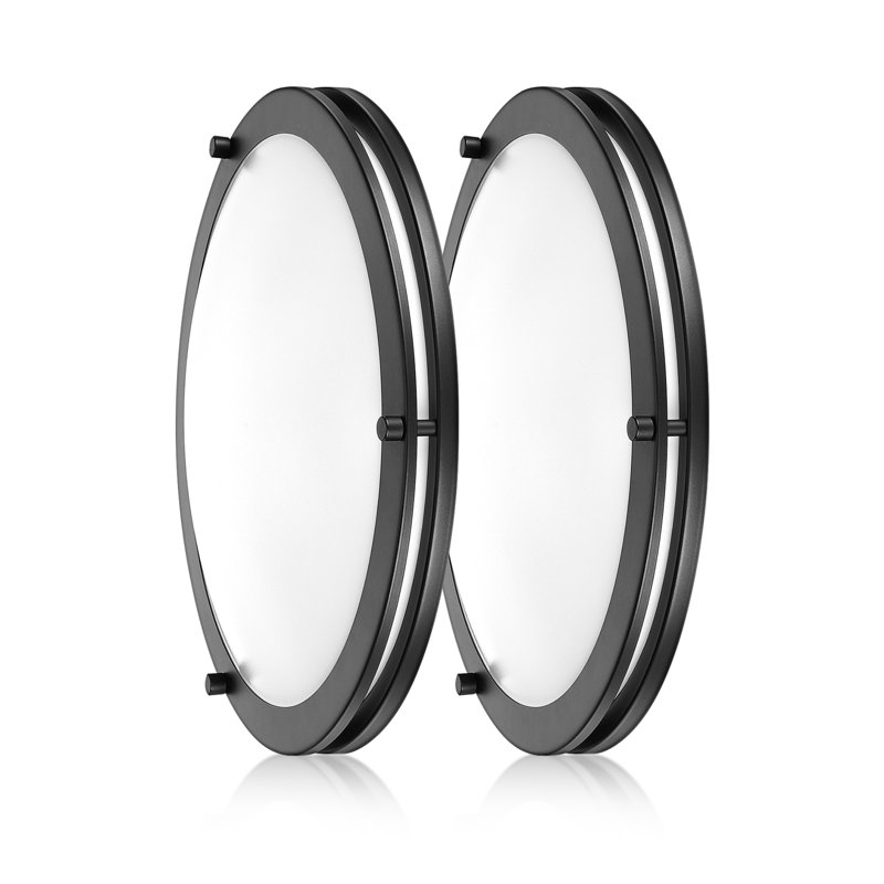Severa Acrylic LED Flush Mount 2 pack, Oil Rubbed Bronze