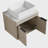 36 " Modern Design Float Bathroom Vanity With Ceramic Art Sink, White Flat Stone Slab and Small Storage Shelves,  Soft Closed Door,KD-Package (TOP-BAB110MOWH)