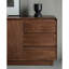 Buffet minimaliste avec portes en verre et double tiroir, armoire de rangement moderne pour le salon et le vestibule (blanc)