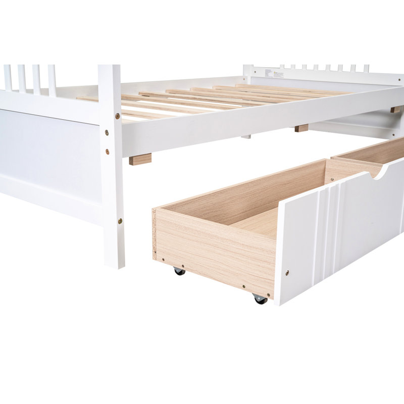 Lit de jour simple blanc avec tiroirs fonctionnels - Améliore votre espace de vie, Blanc