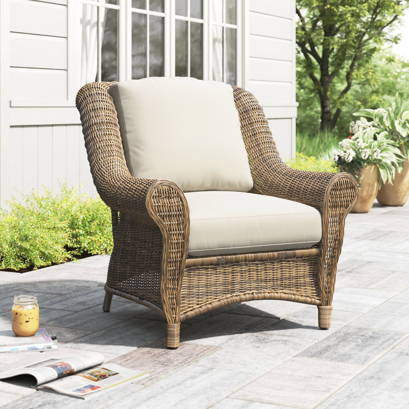 Chaise à assise profonde avec coussin Aaraiz, Tissu toile Sunbrella®