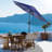 9 Ft Patio Umbrella With Push Button Tilt And Crank System - Uv Resistant Polyester Fabric, Market Umbrella With 8 Sturdy Ribs-12765425