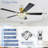 52 Inch Modern Crystal Ceiling Fan with Lights, Remote Controlled, Easy Installation, Safety Cable, 3 Color Temp & Memory Function-957936736-957936737