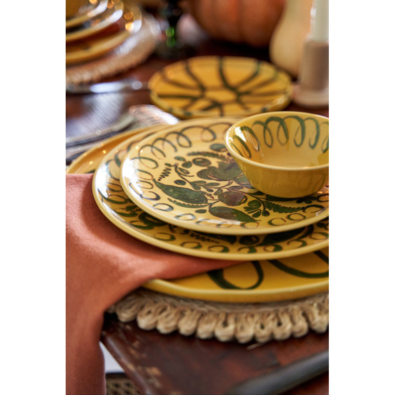 Amalfi Dessert Plate - Mustard - 9.1", Mustard