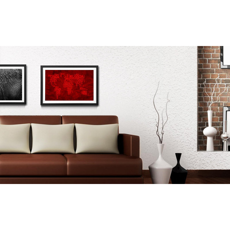 Weltkarten Worldmap No.18 - Single Picture Frame Print, 40cm H x 60cm W x 2.2cm D