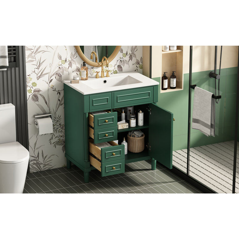 Meuble-lavabo 30 po avec lavabo, Blanc