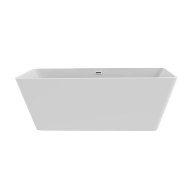 59" Freestanding Acrylic Bathtub Soaking White Tub
