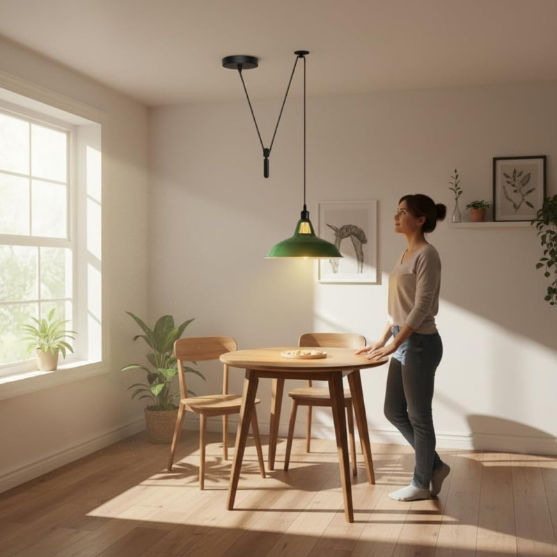 Lot de 3 abat-jour suspendus en métal ajouré de style industriel grange, Vert