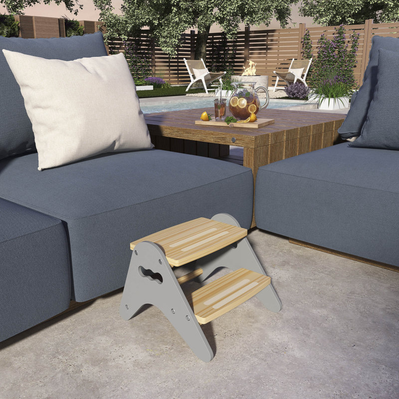 Escabeau polyvalent avec base antidérapante Jpma Certified Dream On Me Skyward, Gris / naturel