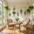 Green Plant Wall Stickers, Repositionable Self-Adhesive PVC Botanical Decor