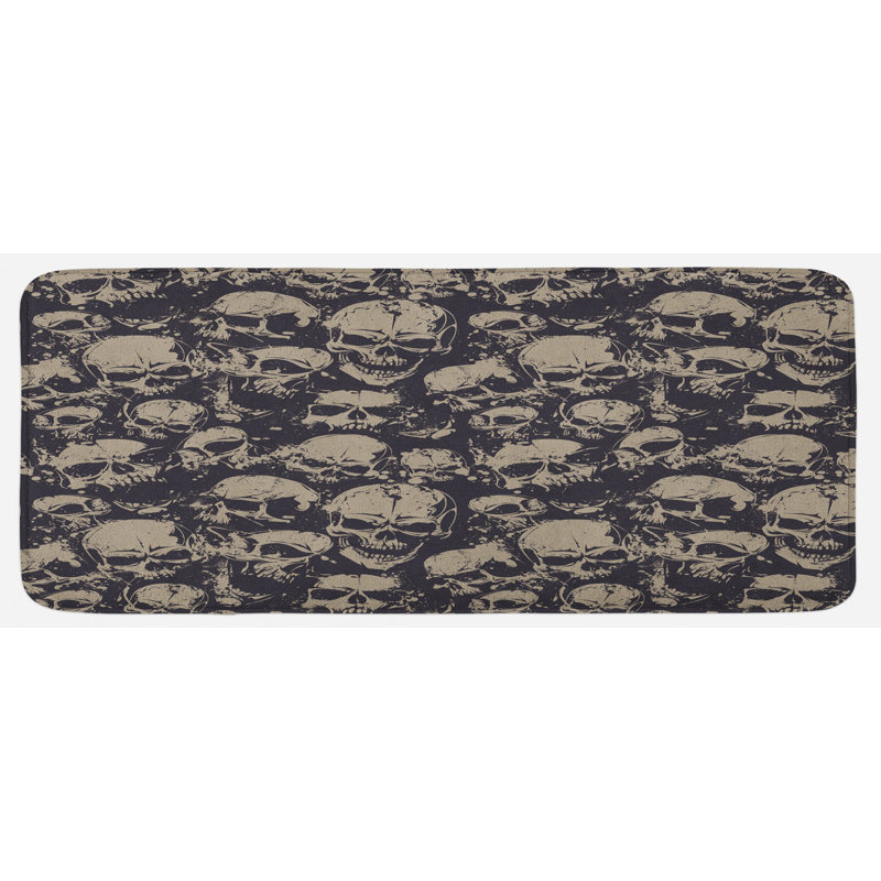 Tapis de cuisine en forme de grunge et de style beige brun clair
