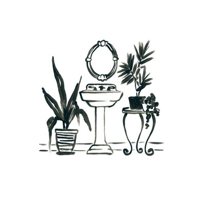 Parisian Bath Sketches II - Wrapped Canvas Painting