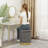 14” Wide-Stripe Velvet Round Storage Ottoman With Tray Top-92165003