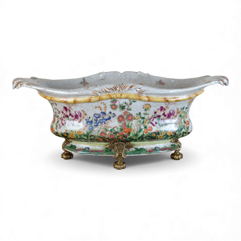 Pot à fleurs en porcelaine ovale Wild Bronze