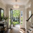 Modern 5-Light Chrome Capiz Shell Drum Chandelier With Crystal Accents