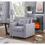 Fauteuil convertible en lin gris clair 33,25 po Zoey-456275677