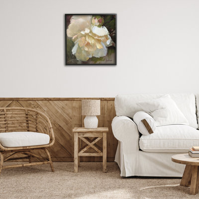 Ruffled White Flower Framed Giclee Art by Katie Swatland