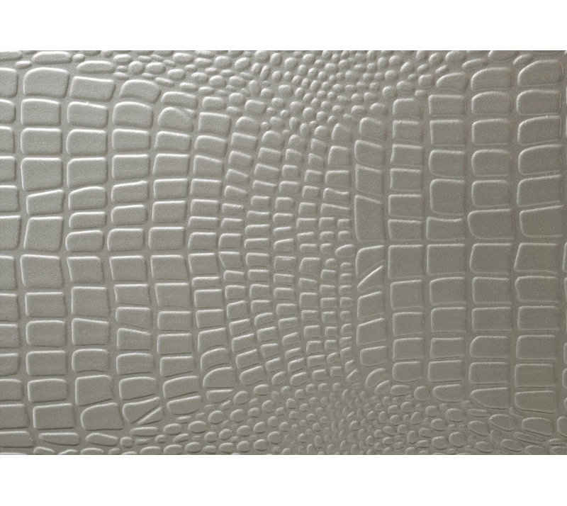 Cadre de lit moderne grand format avec finition en crocodile champagne et amp; Lumières DEL (aucun sommier requis, durable)