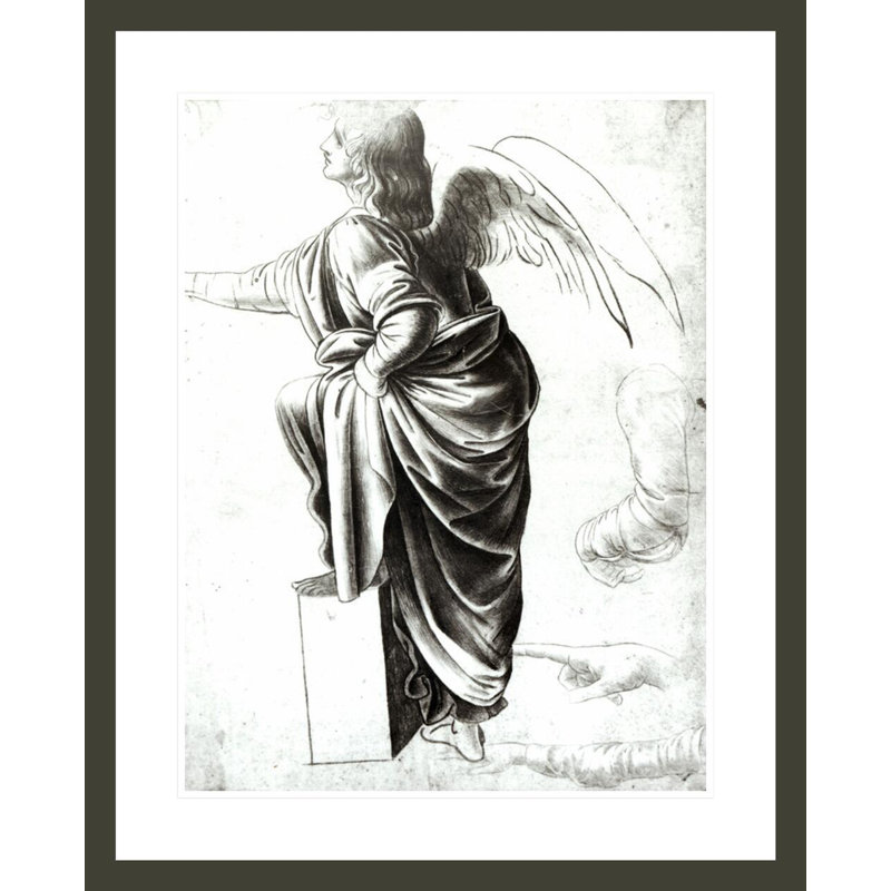 Étude d'un ange par Léonard de Vinci, impression giclée encadrée, H 29,04 po x l 23,5 po