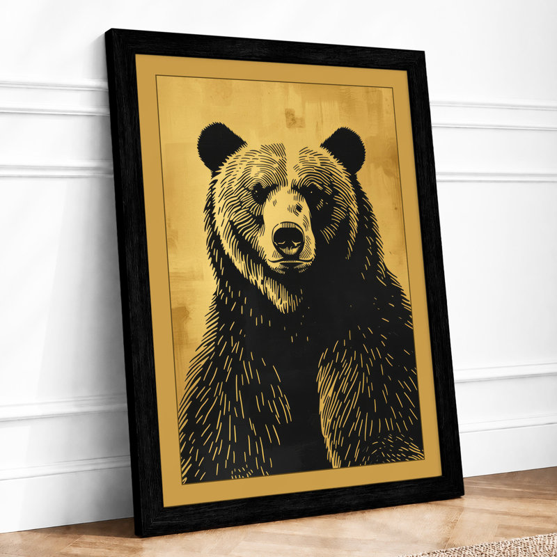 Bear's Gaze Rustic - Framed Print, A4 - 29.7 x 21.0 cm, Black