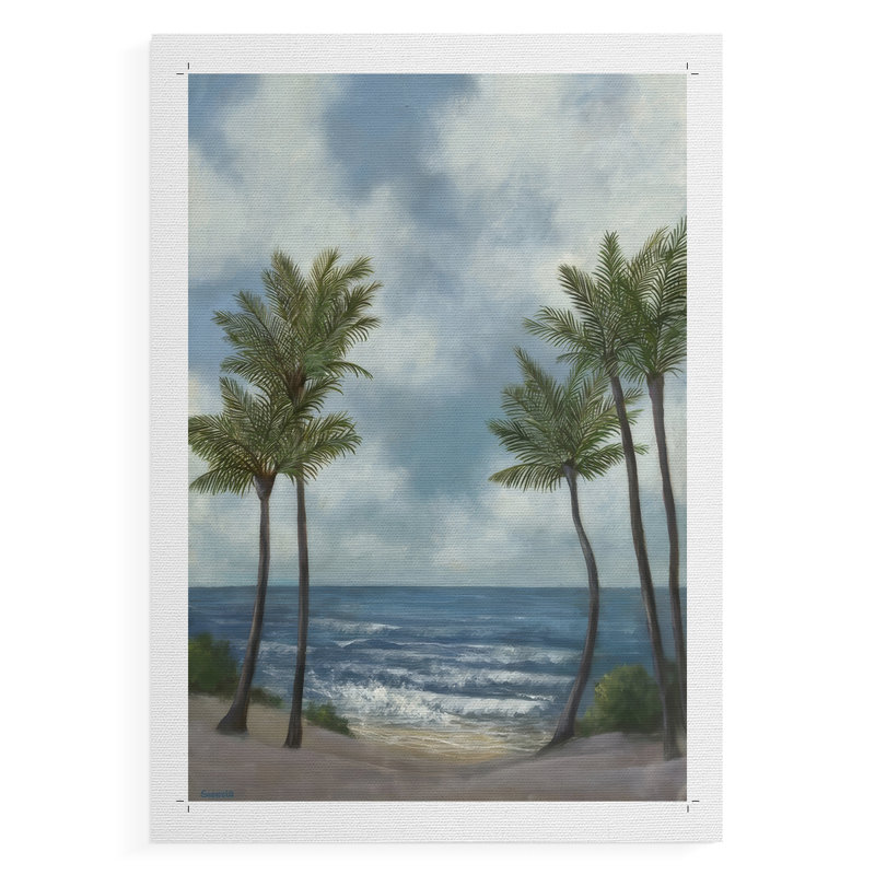 Coastal Palm Tree II - Impression sur toile seulement - NON-CADRE, H 60 po x l 40 po