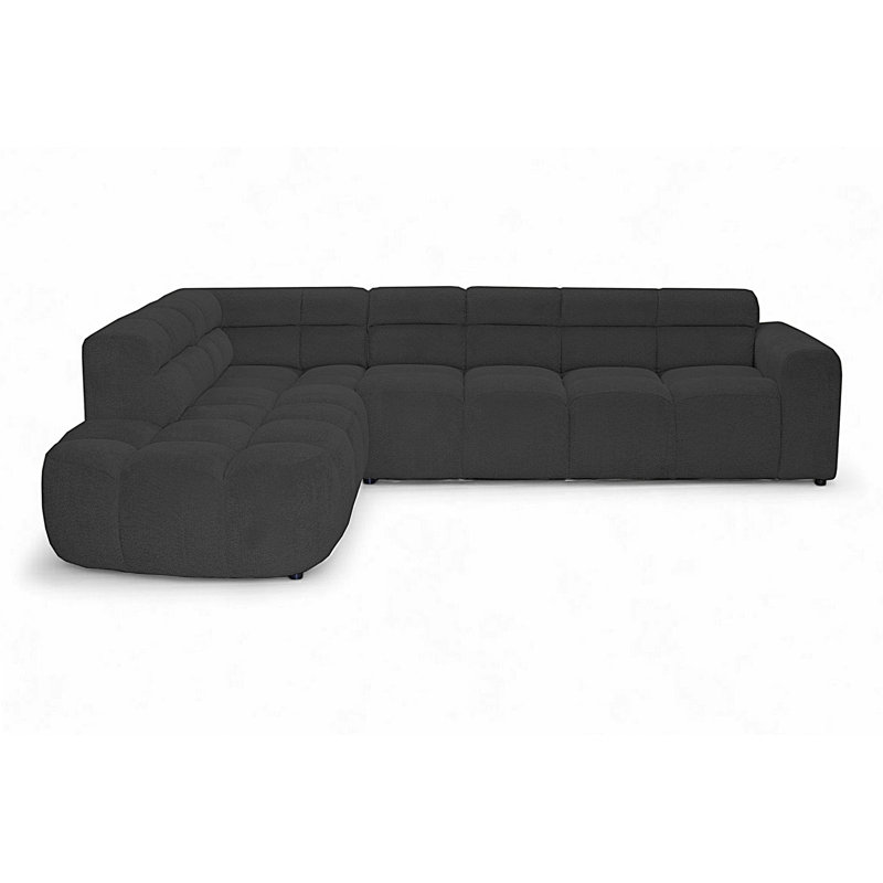 5 Seater Corner Sectional, Left Hand Facing, Black