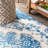 Lathan Bohemian FLAIR Boho Vintage Medallion Cream/Blue Rug-53503413