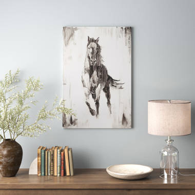 Galloping Brown Horse Front On Canvas Print