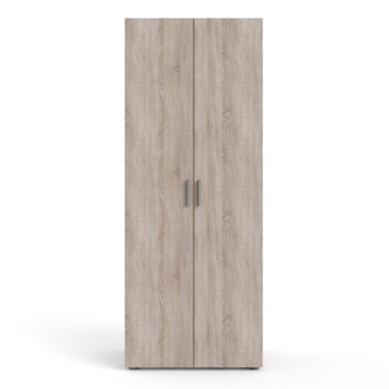 Jami 2 Door Solid Wood Wardrobe, Brown