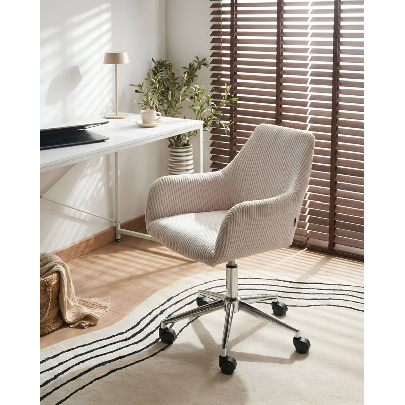 Office Chair, Light Beige Corduroy