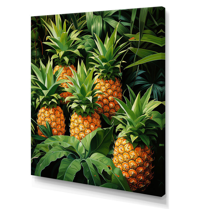 Pineapple Paradise III - Ananas, art mural, Toile tendue, H 40 po x l 30 po x P 1,5 po