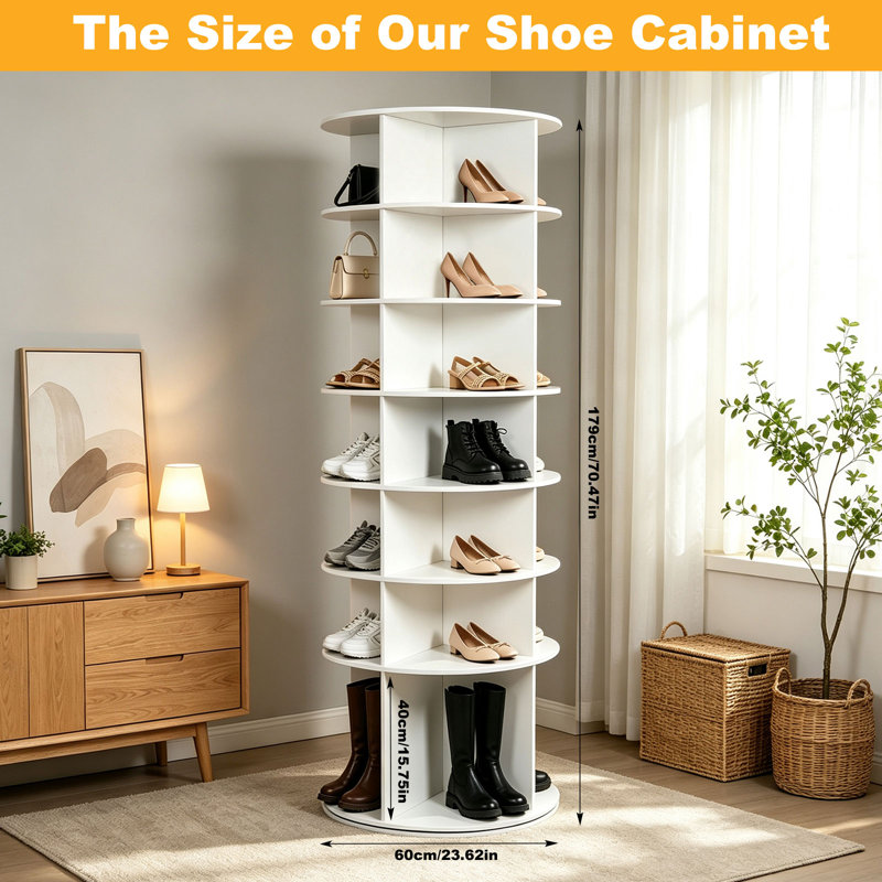 7 Tier Rotating Shoe Rack Tower