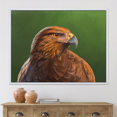 Portrait d'un oiseau Hawk - impression sur toile