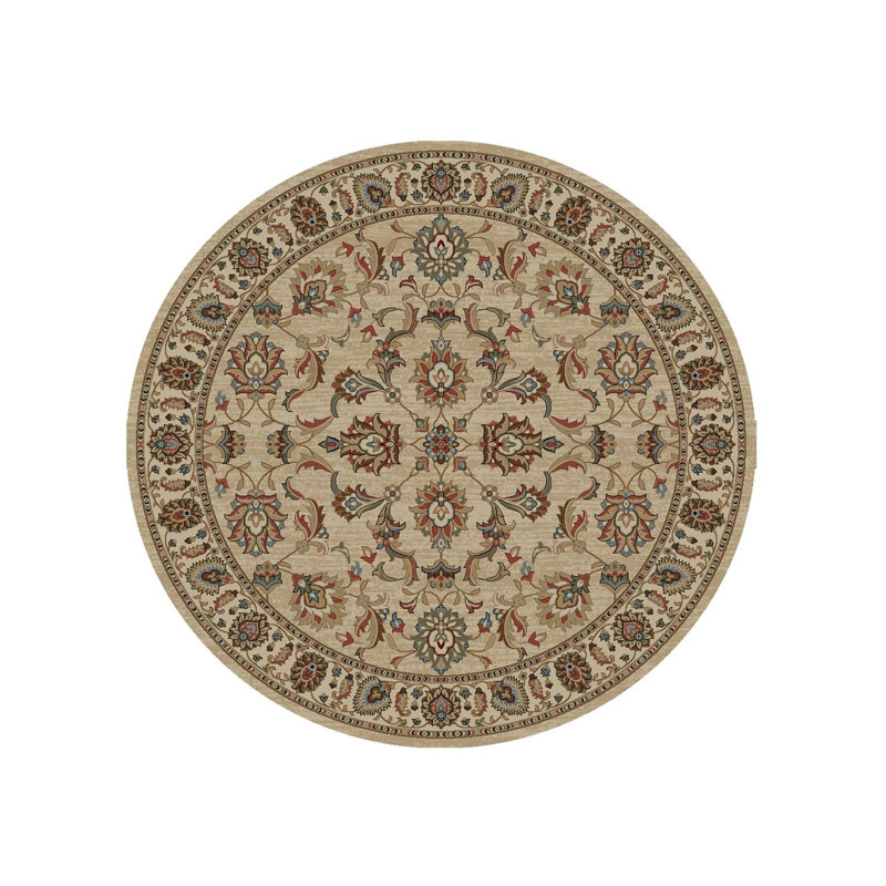 Daleisha Performance Oriental Indoor Rug, Round 7'10" x 7'10"